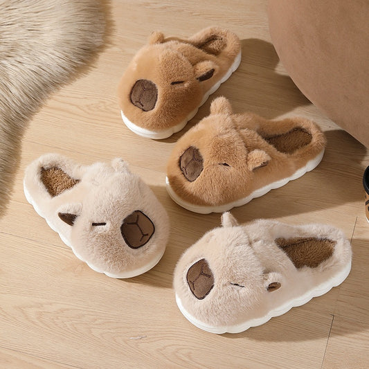 Family Of Three Plush Home Shoes Parent-child Winter Cute Capybara