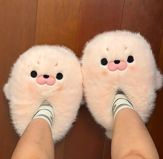 Small Seal Cotton Shoes Autumn And Winter Warm Plush Toe Cap