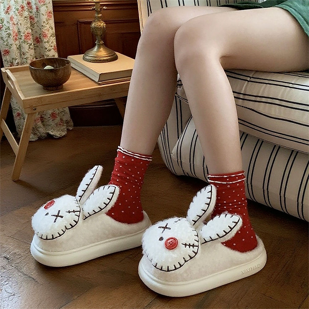 Women's Fashion Villain Rabbit Pirate Personality Cotton Slippers