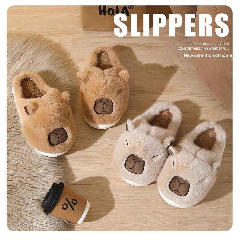 Family Of Three Plush Home Shoes Parent-child Winter Cute Capybara