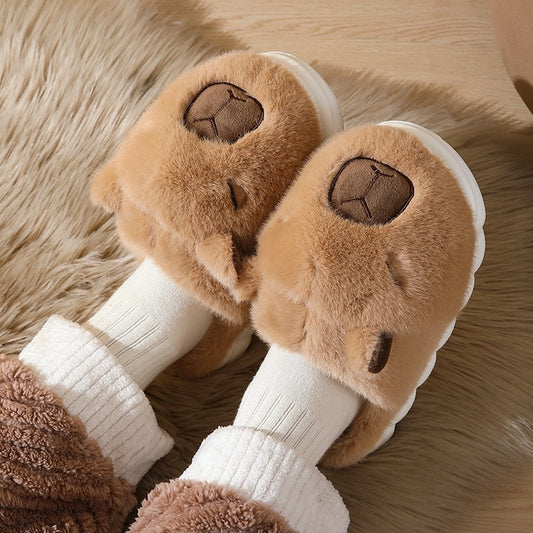 Family Of Three Plush Home Shoes Parent-child Winter Cute Capybara